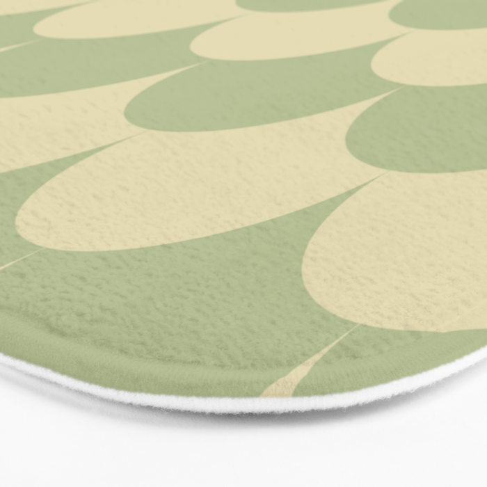 Soft green geometric scallop pattern Bath Mat Gallery Image 3