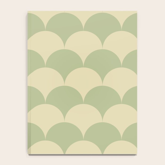 Soft green geometric scallop pattern Notebook Gallery Image 4