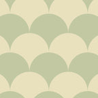 Soft green geometric scallop pattern Coffee Mug Gallery Image 2