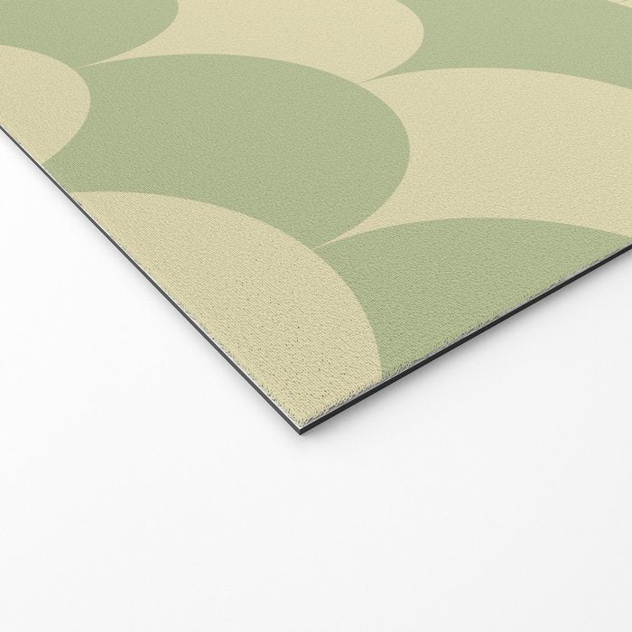 Soft green geometric scallop pattern Welcome Mat Gallery Image 2