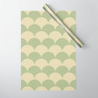 Soft green geometric scallop pattern Wrapping Paper Gallery Image 1