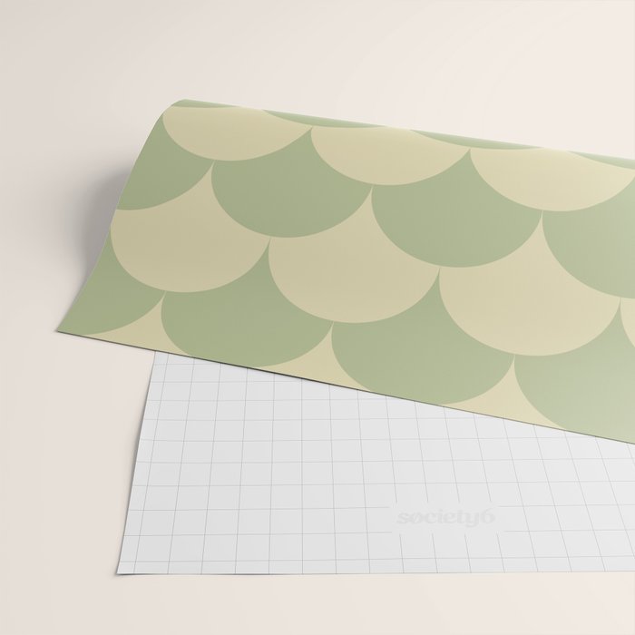 Soft green geometric scallop pattern Wrapping Paper Gallery Image 2