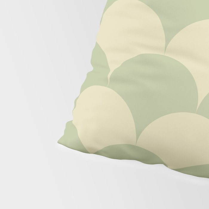 Soft green geometric scallop pattern Pillow Sham Gallery Image 4