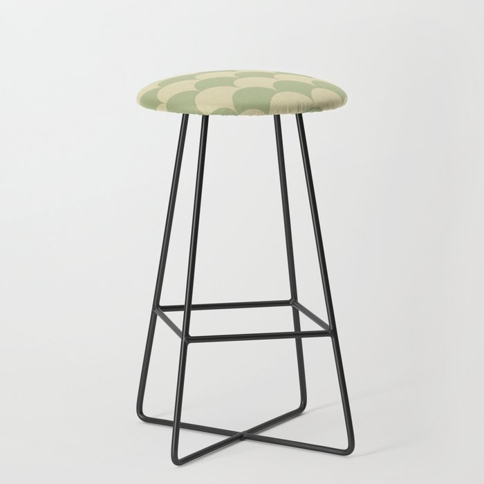 Soft green geometric scallop pattern Stool Gallery Image 1
