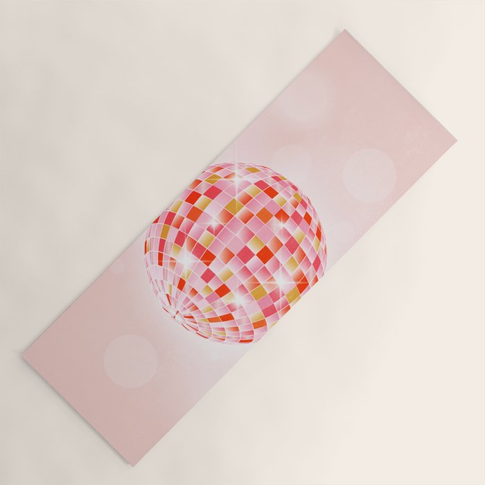 Candy Funk | Disco Ball: Peach Edition Yoga Mat Gallery Image 1