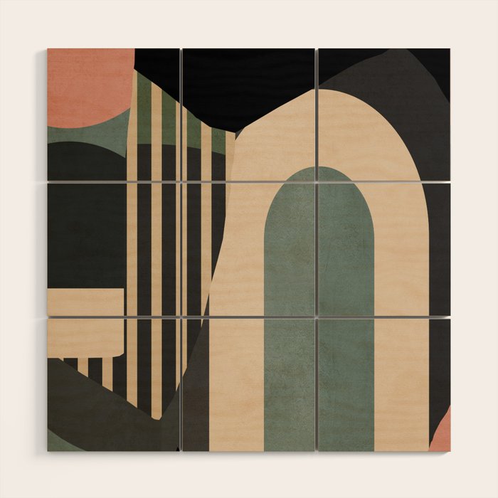 Abstract Geometric Shapes 165 Wood Wall Art Gallery Image 1