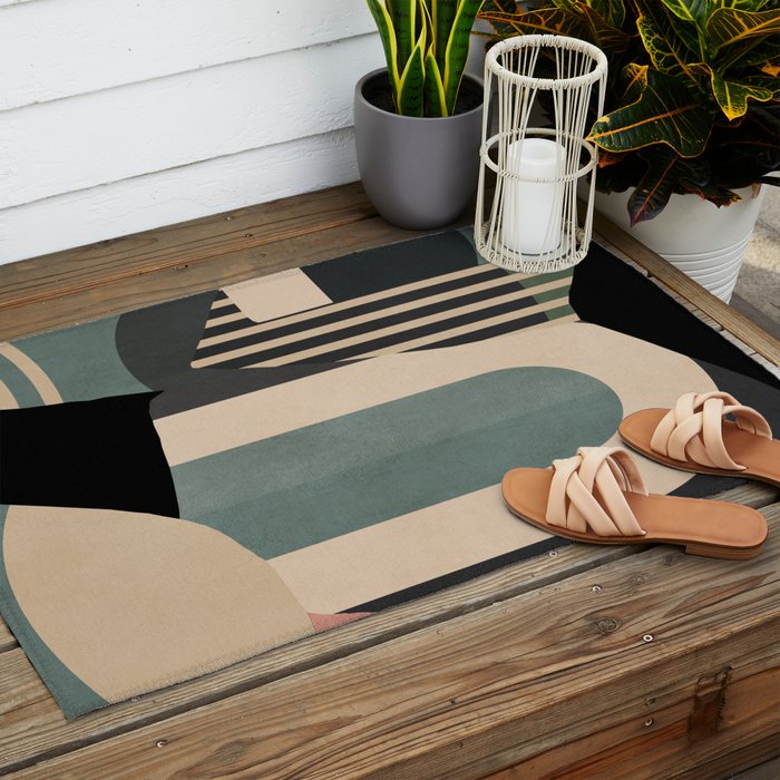 Abstract Geometric Shapes 165 Outdoor Rug Gallery Image 2