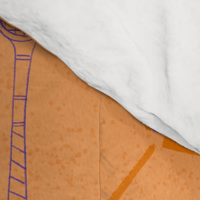 Tennis Rackets & Roses in Peach & Orange Comforter Gallery Image 4