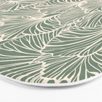 Decorative Nature Pattern, Sage Green and Ivory, Floral Prints Bath Mat Gallery Image 3