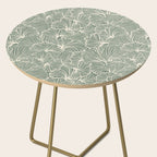 Decorative Nature Pattern, Sage Green and Ivory, Floral Prints Side Table Gallery Image 2