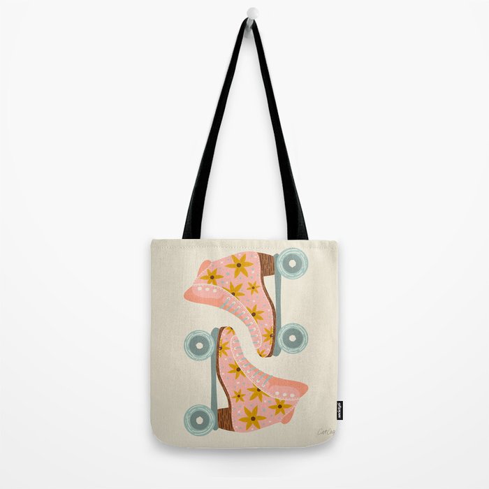 Retro Roller Skates - Blush & Mint Palette Tote Bag Gallery Image 2