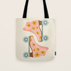 Retro Roller Skates - Blush & Mint Palette Tote Bag Gallery Image 1