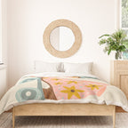 Retro Roller Skates - Blush & Mint Palette Duvet Cover Gallery Image 3
