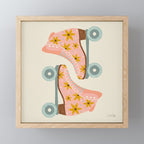 Retro Roller Skates - Blush & Mint Palette Mini Art Print Gallery Image 1