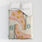 Retro Roller Skates - Blush & Mint Palette Duvet Cover Gallery Image 6