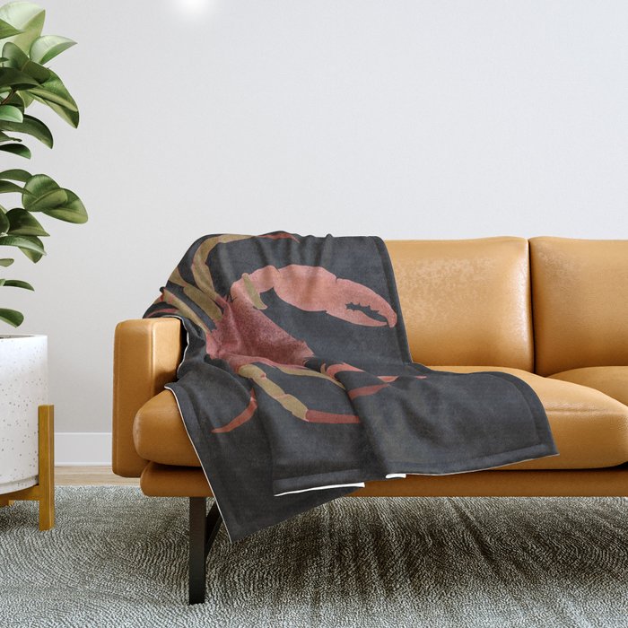 Minimalist Crab 3 Throw Blanket Gallery Image 1