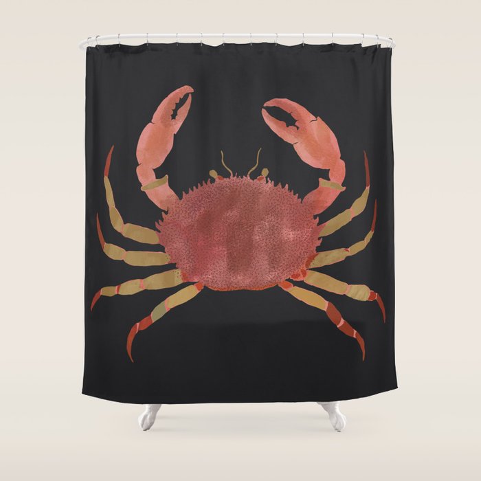 Minimalist Crab 3 Shower Curtain Gallery Image 1