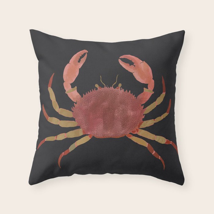 Minimalist Crab 3 Throw Pillow Gallery Image 2