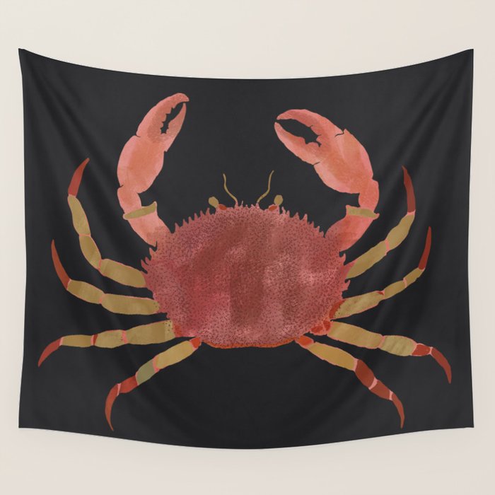Minimalist Crab 3 Wall Tapestry Gallery Image 1