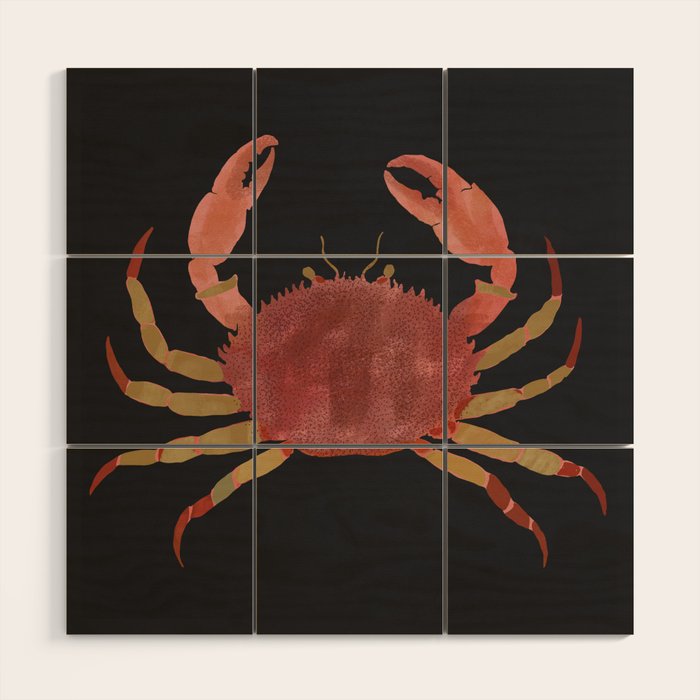 Minimalist Crab 3 Wood Wall Art Gallery Image 1