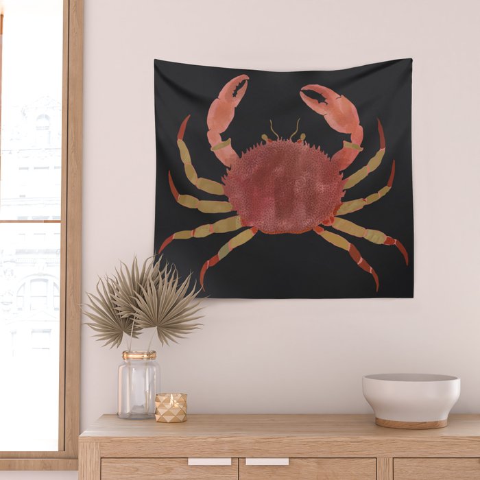 Minimalist Crab 3 Wall Tapestry Gallery Image 2