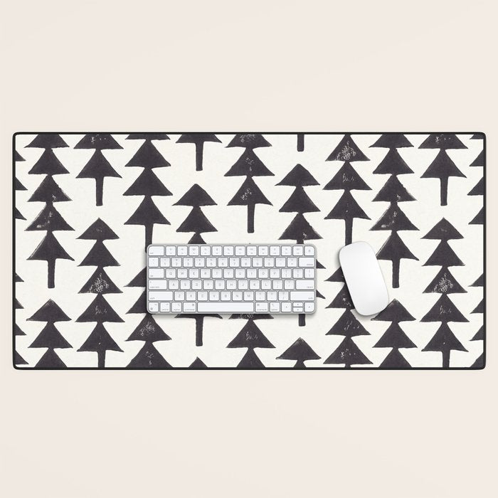 Linocut Forest Desk Mat Gallery Image 1