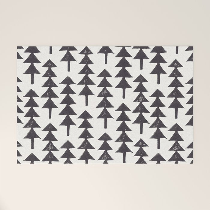 Linocut Forest Welcome Mat Gallery Image 1