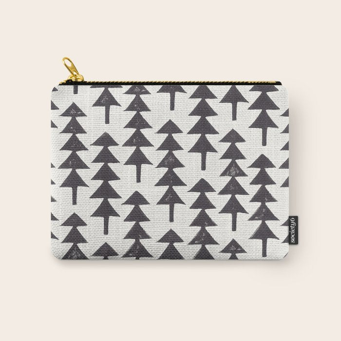 Linocut Forest Carry All Pouch Gallery Image 1