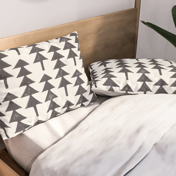 Linocut Forest Pillow Sham Gallery Image 2