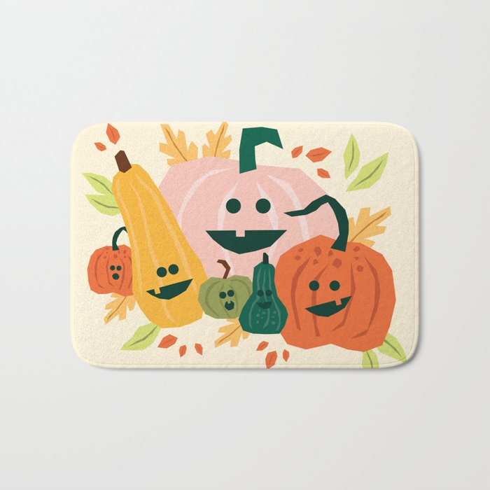 Cute scary pumpkins Bath Mat Gallery Image 1