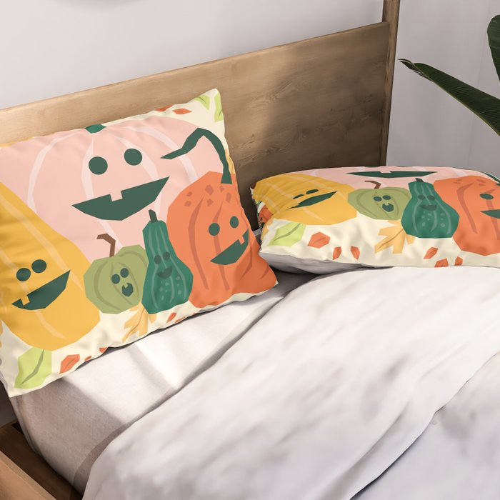 Cute scary pumpkins Pillow Sham Gallery Image 2