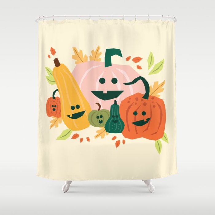 Cute scary pumpkins Shower Curtain Gallery Image 1