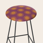 Boho Summer Sun Pattern VI Purple and Orange Stool Gallery Image 2