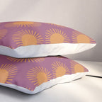 Boho Summer Sun Pattern VI Purple and Orange Pillow Sham Gallery Image 3