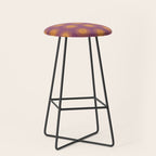 Boho Summer Sun Pattern VI Purple and Orange Stool Gallery Image 1