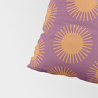 Boho Summer Sun Pattern VI Purple and Orange Pillow Sham Gallery Image 4