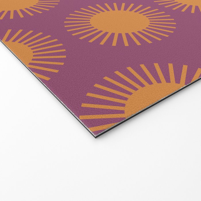 Boho Summer Sun Pattern VI Purple and Orange Welcome Mat Gallery Image 2