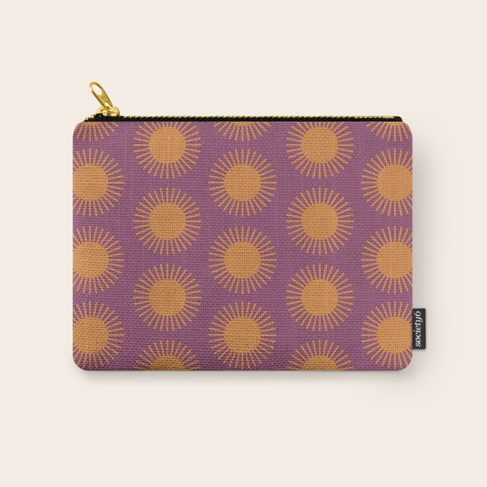 Boho Summer Sun Pattern VI Purple and Orange Carry All Pouch Gallery Image 1