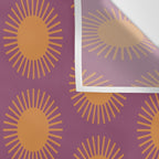 Boho Summer Sun Pattern VI Purple and Orange Wall Tapestry Gallery Image 3