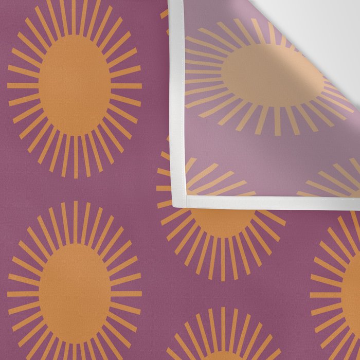 Boho Summer Sun Pattern VI Purple and Orange Wall Tapestry Gallery Image 3