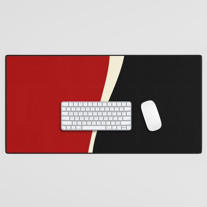 Simple Waves 2 - Red & Cream Desk Mat Gallery Image 1