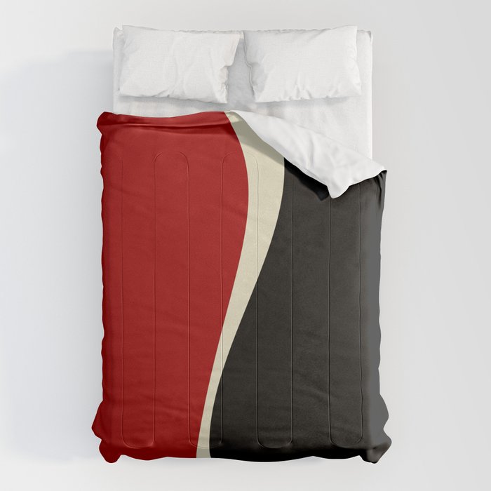Simple Waves 2 - Red & Cream Comforter Gallery Image 6