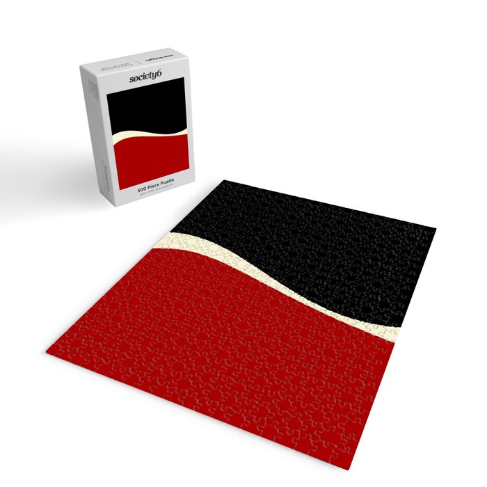 Simple Waves 2 - Red & Cream Jigsaw Puzzle Gallery Image 2