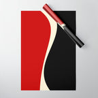 Simple Waves 2 - Red & Cream Wrapping Paper Gallery Image 1