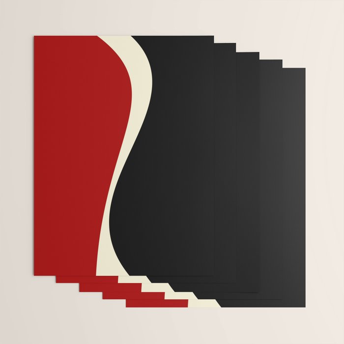 Simple Waves 2 - Red & Cream Wrapping Paper Gallery Image 3