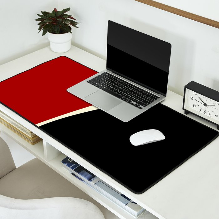 Simple Waves 2 - Red & Cream Desk Mat Gallery Image 2