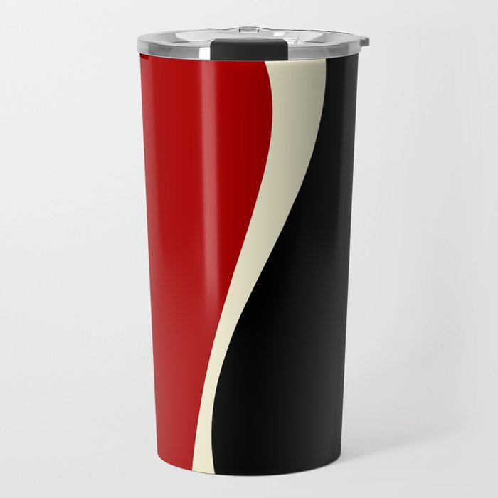 Simple Waves 2 - Red & Cream Travel Mug Gallery Image 1