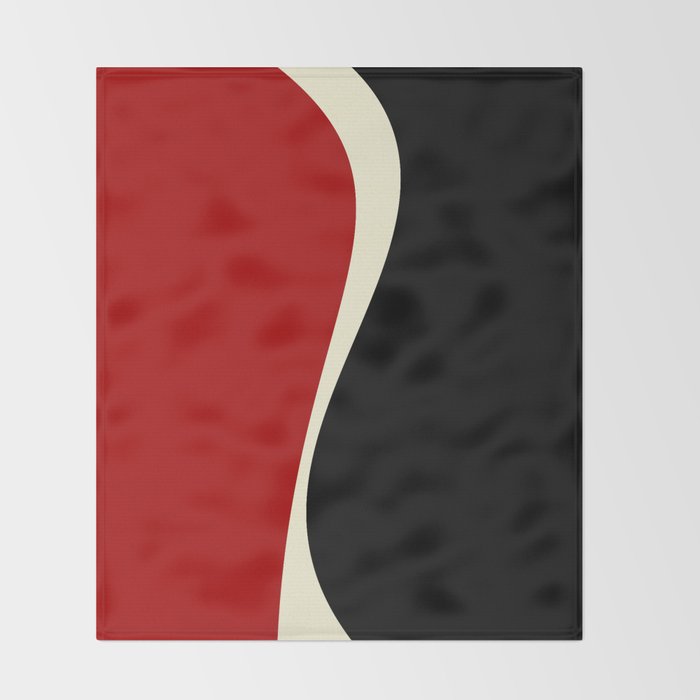 Simple Waves 2 - Red & Cream Throw Blanket Gallery Image 2