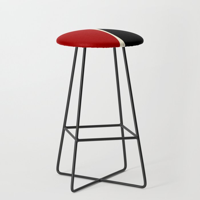 Simple Waves 2 - Red & Cream Stool Gallery Image 1