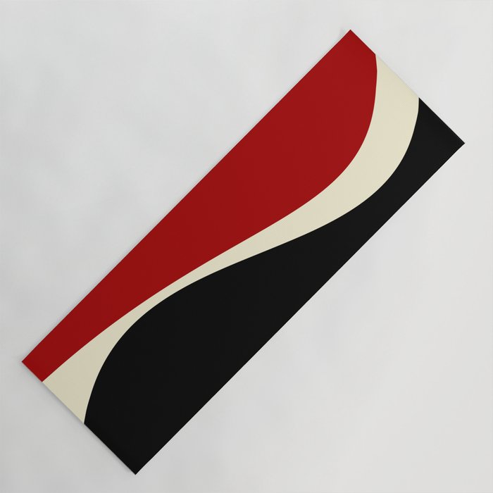 Simple Waves 2 - Red & Cream Yoga Mat Gallery Image 1